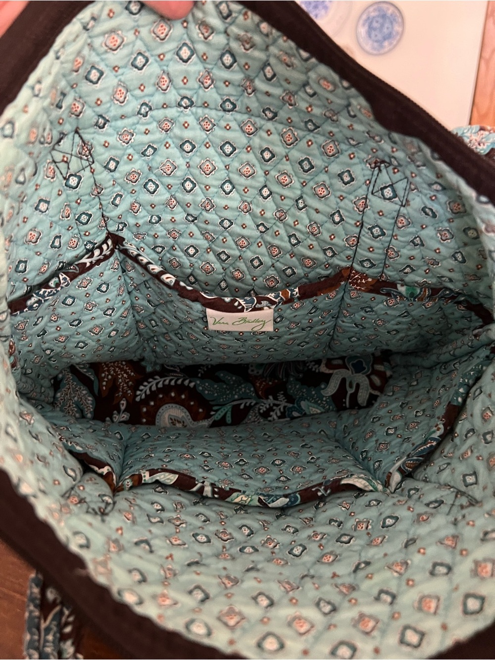 Vera Bradley Java Blue Shoulder Tote - Picture 6 of 6